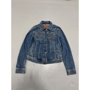 Lauren Ralph Lauren Jeans Co Womens Blue Denim Trucker Jacket Medium Wash Small